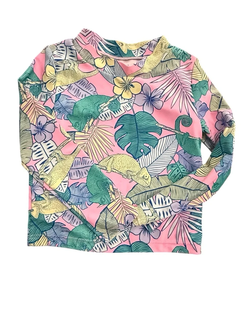 Carter's Pink Tropical Print Kids Long-Sleeve Rashguard