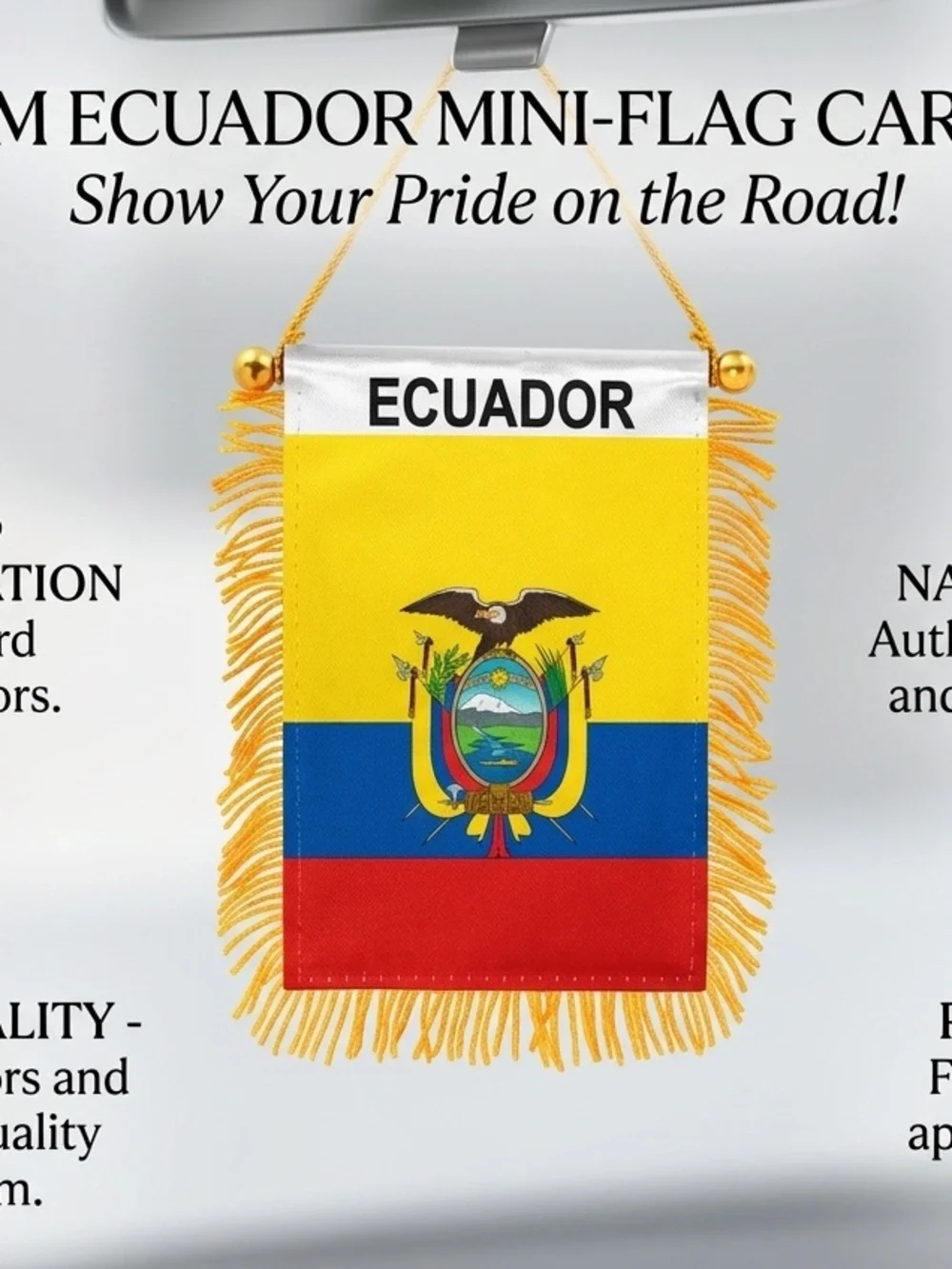 ECUADOR  MINI BANNER FLAG 4 x 6