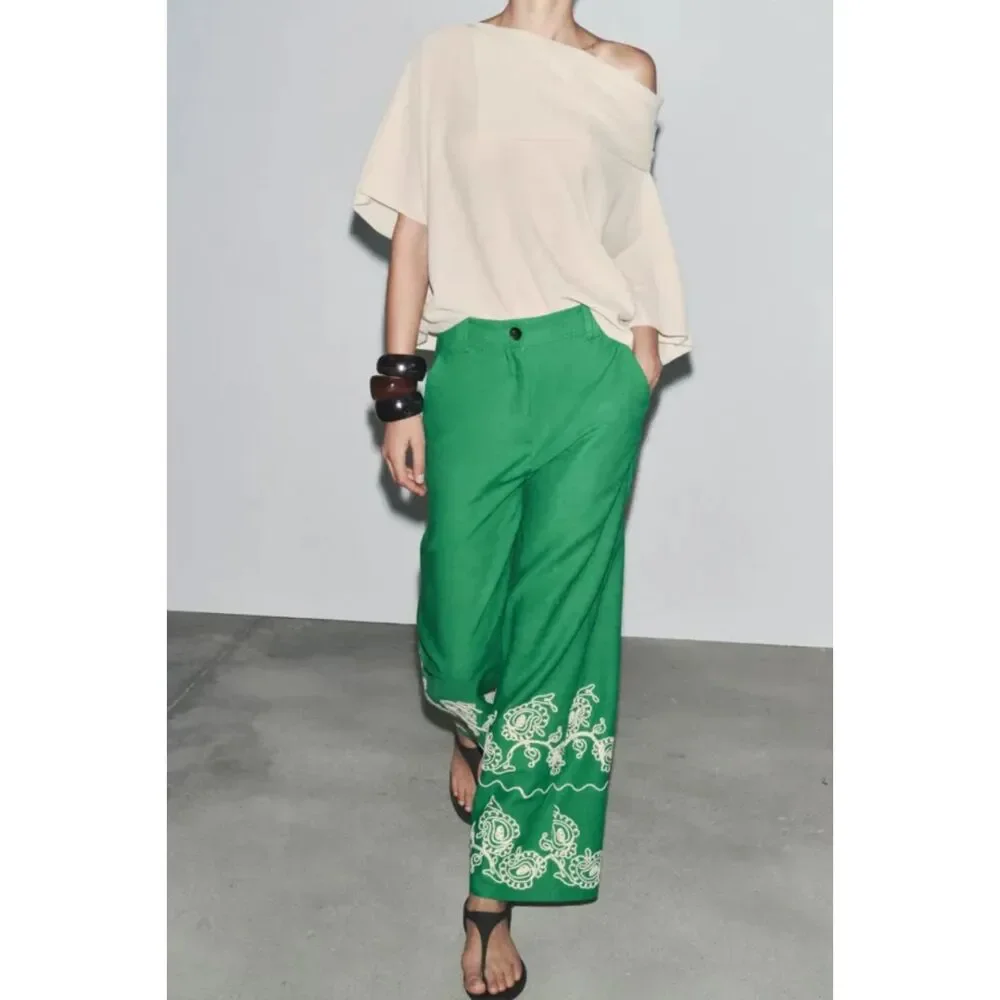 Zara green white