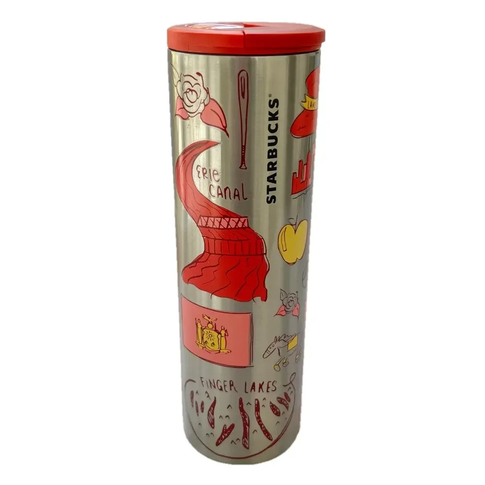 Starbucks New York Knickerbocker Travel Tumbler Stainless Steel Silver