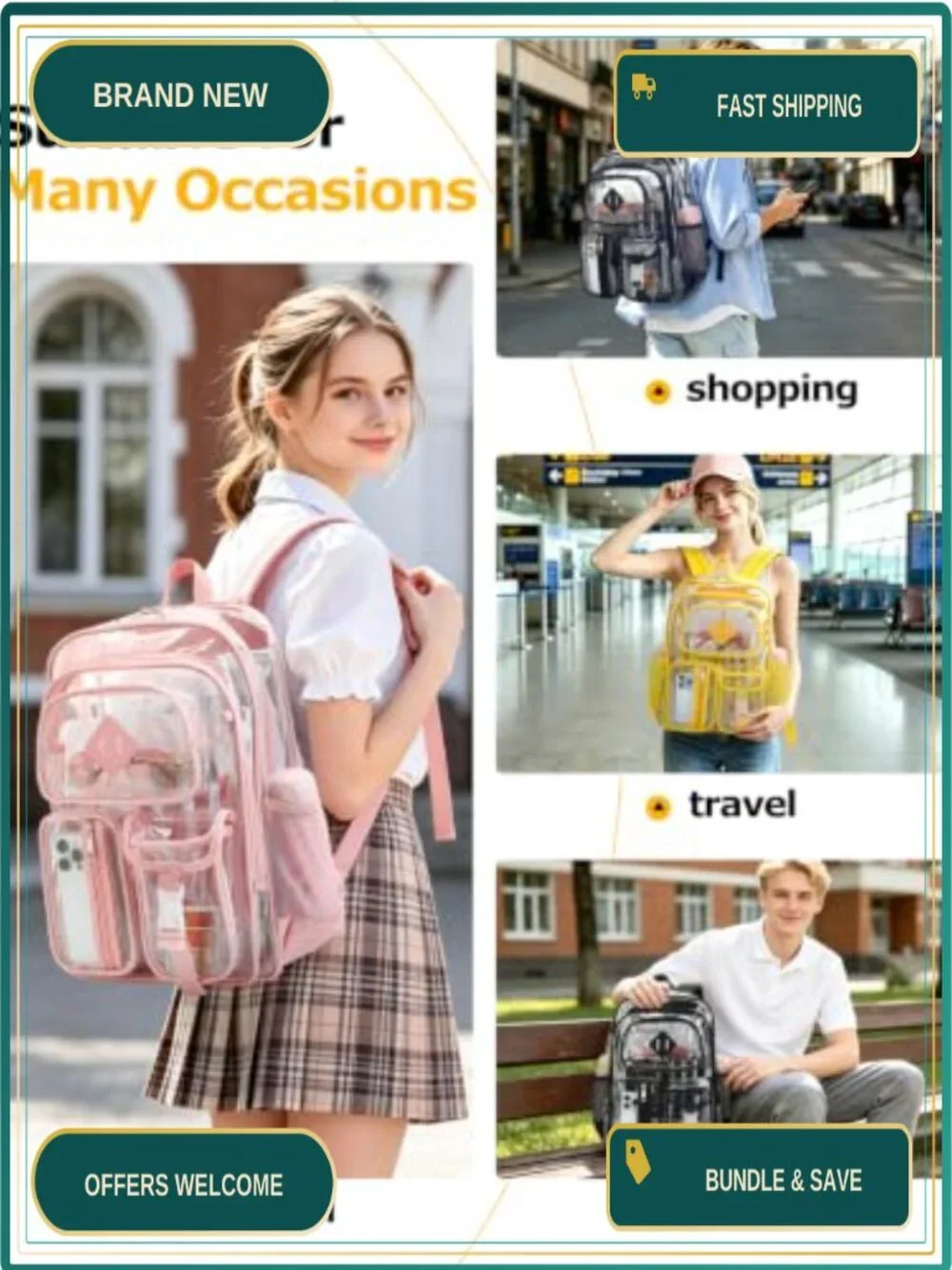 N/A clear backpack