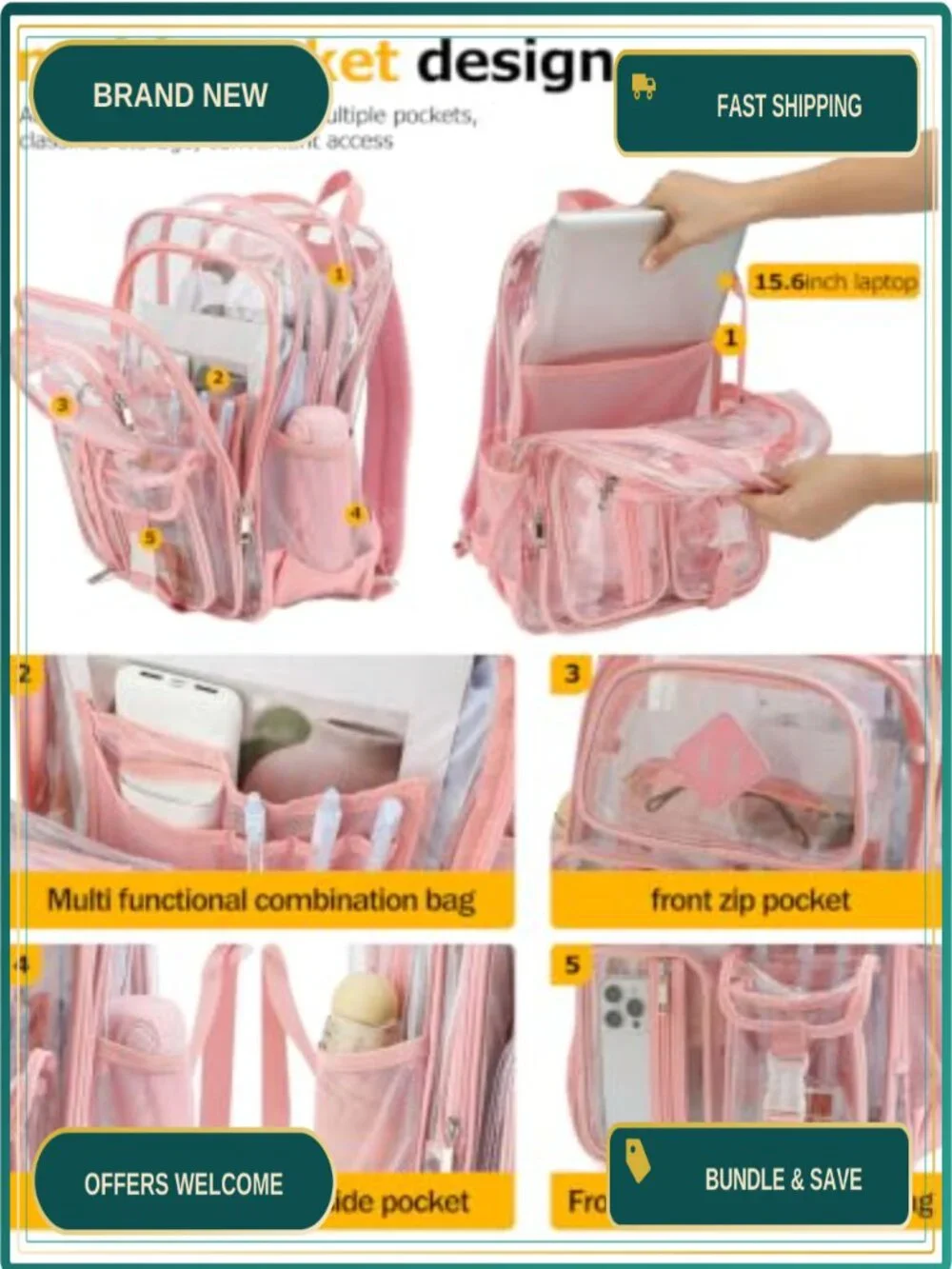 N/A clear backpack