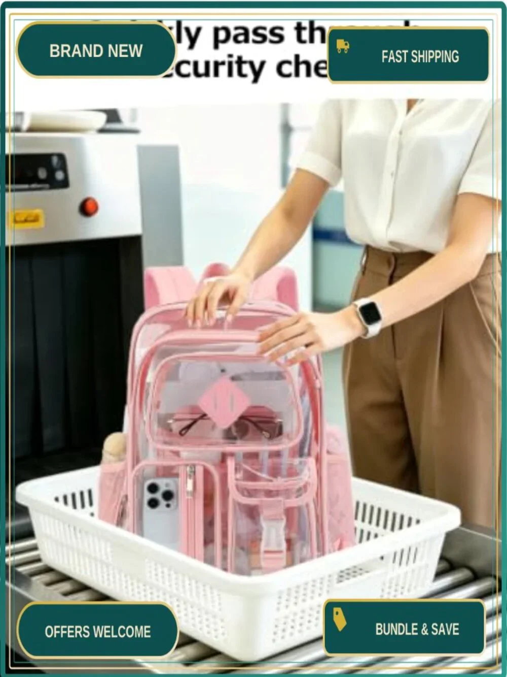N/A clear backpack
