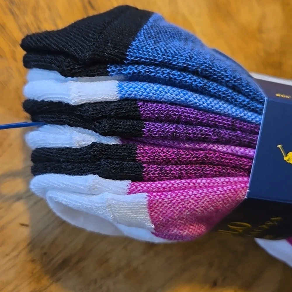 Polo by Ralph Lauren White and Pink Athletic Socks (3-Pack)