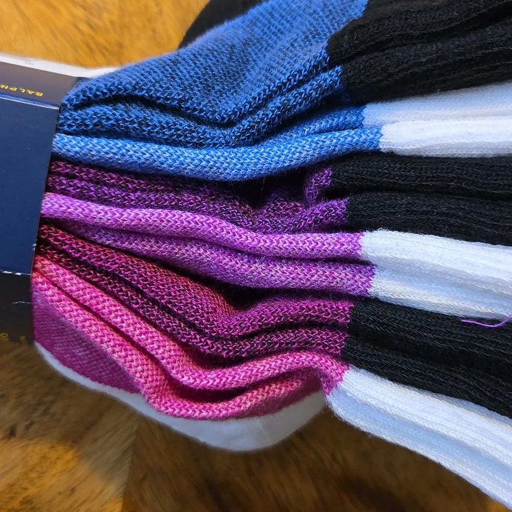 Polo by Ralph Lauren White and Pink Athletic Socks (3-Pack)
