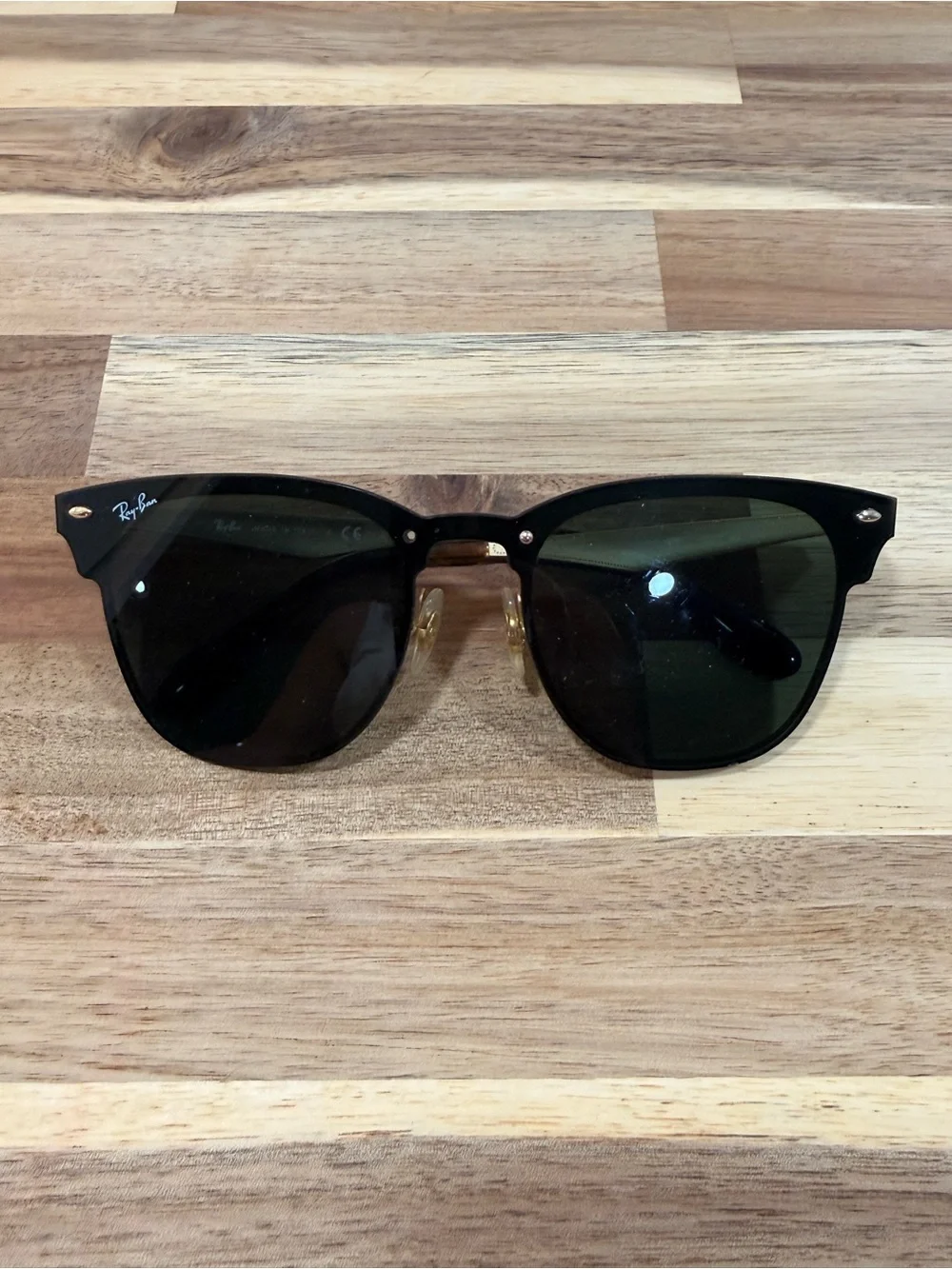 Ray-Ban Black Frame with Dark Green Lenses Sunglasses