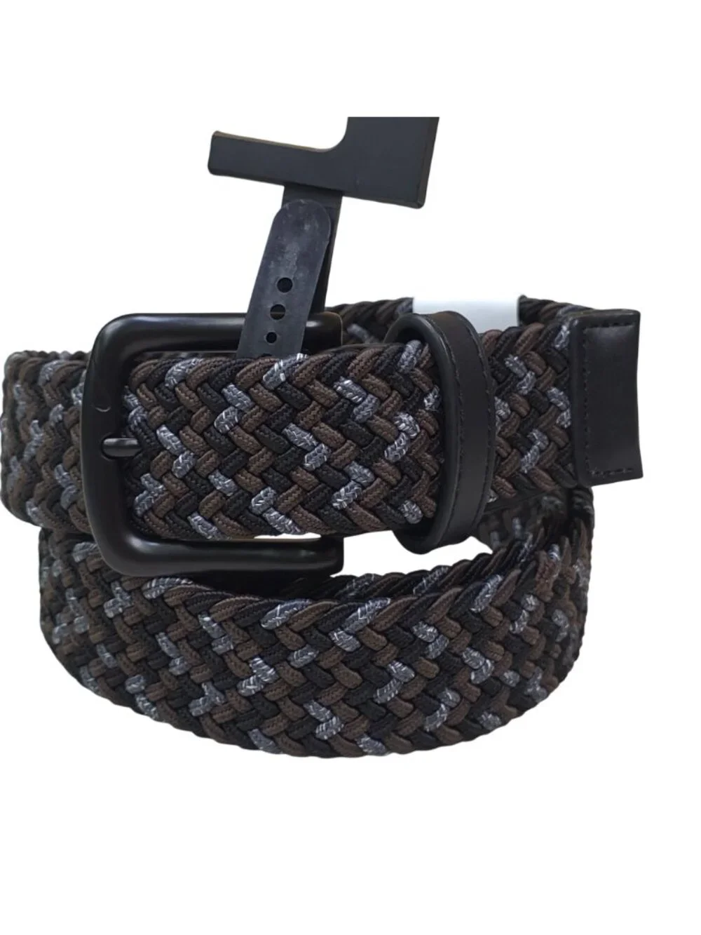 Nike Braided Woven Stretch Golf Belt XL 42-44 Metal Buckle Brown/Black/Gray