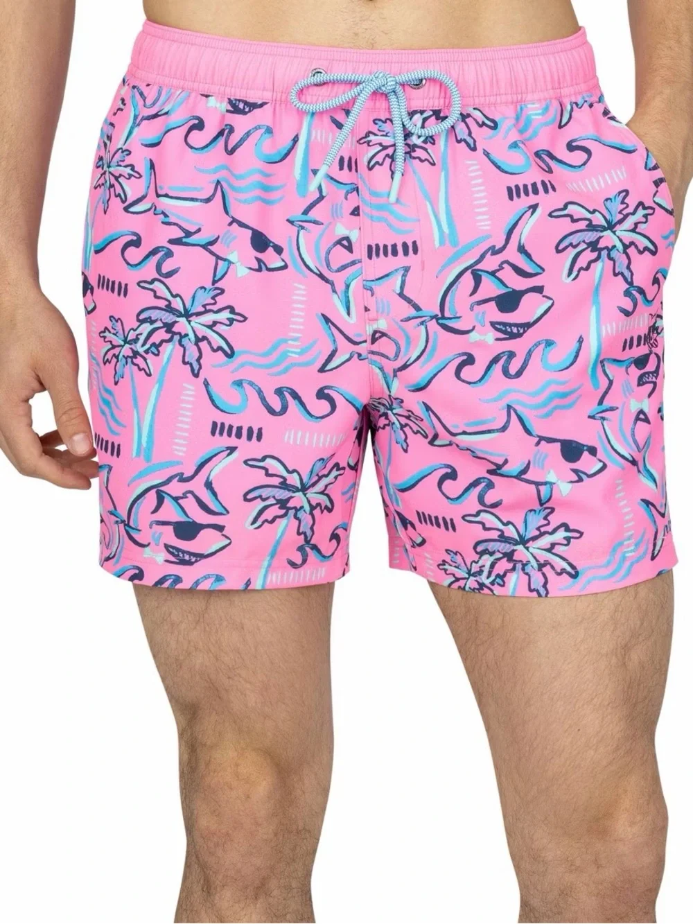 Party Pants size xxl Sharky Swim Shorts pink and Blue Sharks