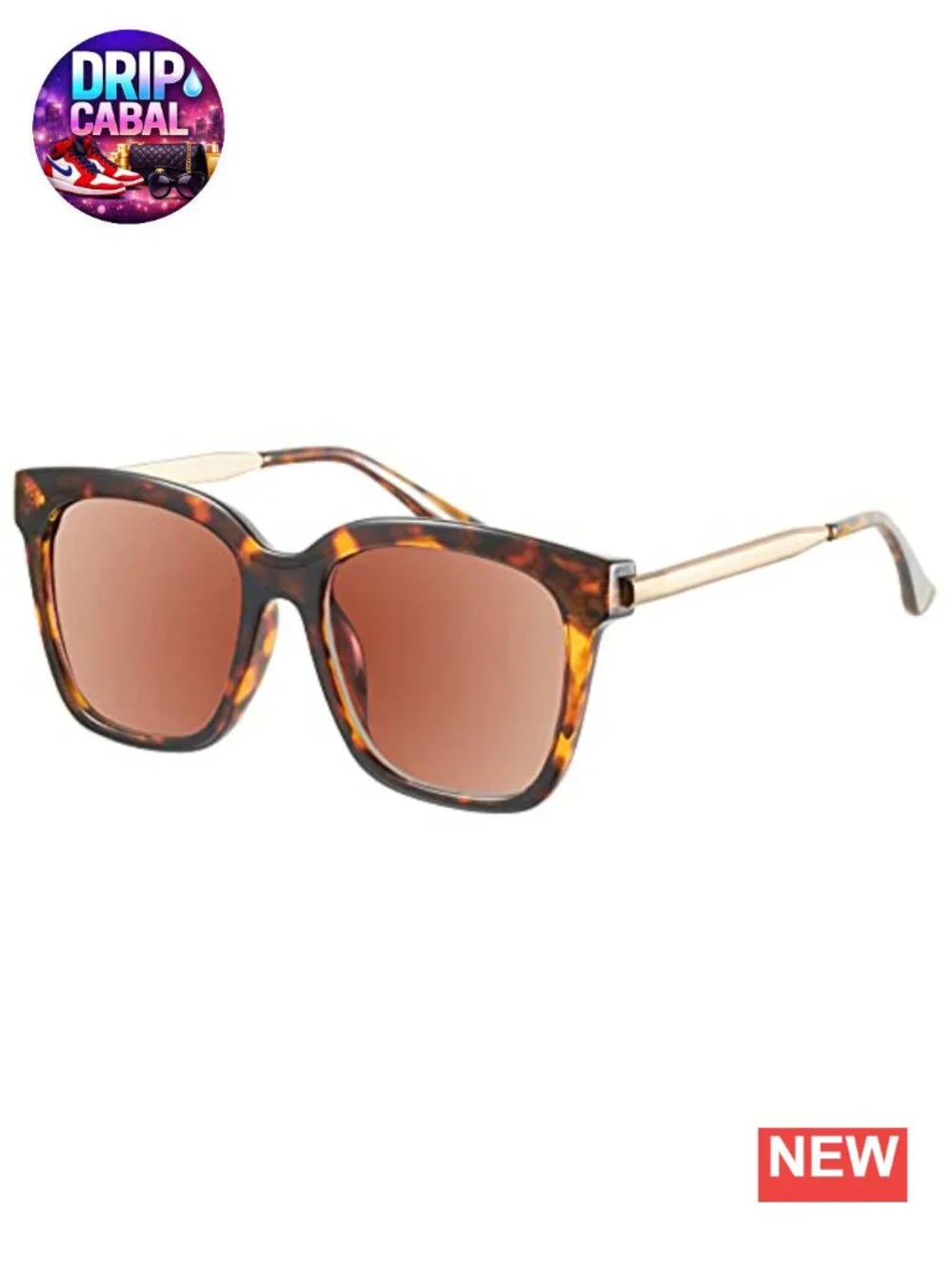 Oversized Square Sunglasses for Women UV400 Protection Metal Temples Trendy