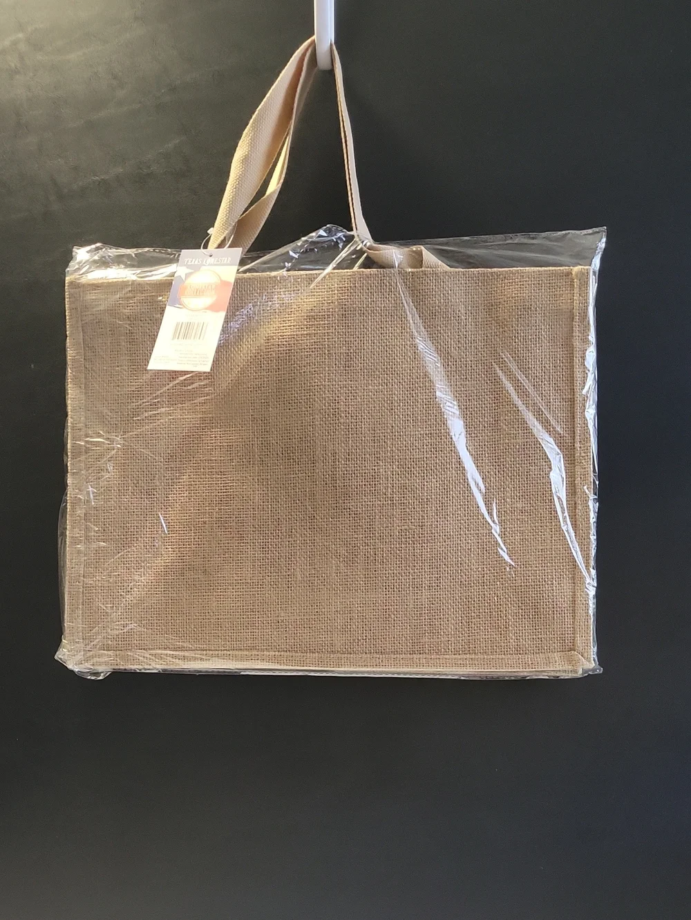 Natural Jute Tote Bag with Yellow Floral Boot Print T24