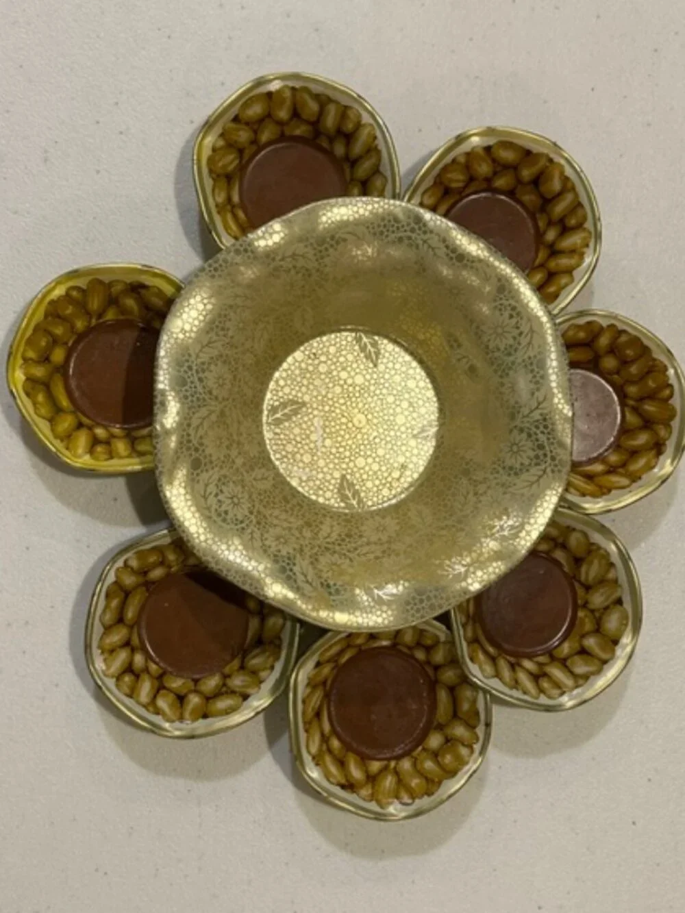 Vintage Peanut Tin Snack Bowl Dish-Set of Eight (8)