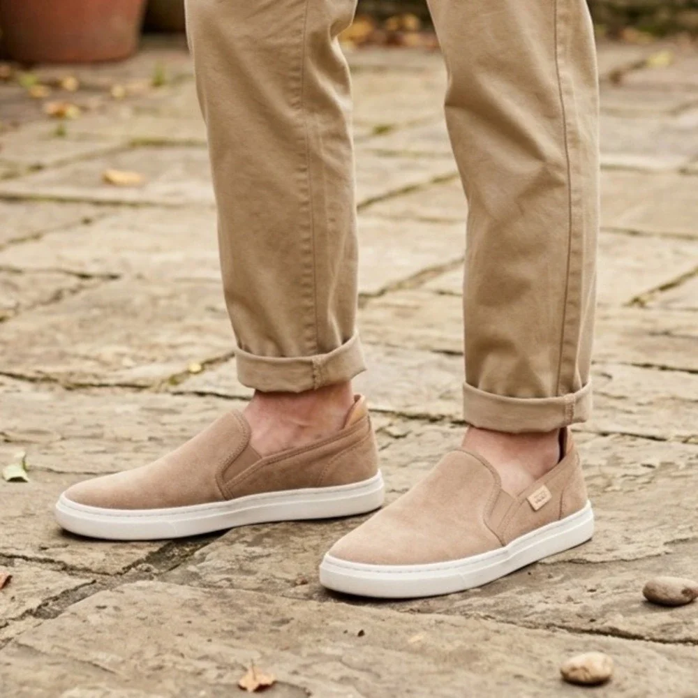 UGG Alameda Slip On Suede Sneakers Sand Tan Low Top Shoes Mens 11