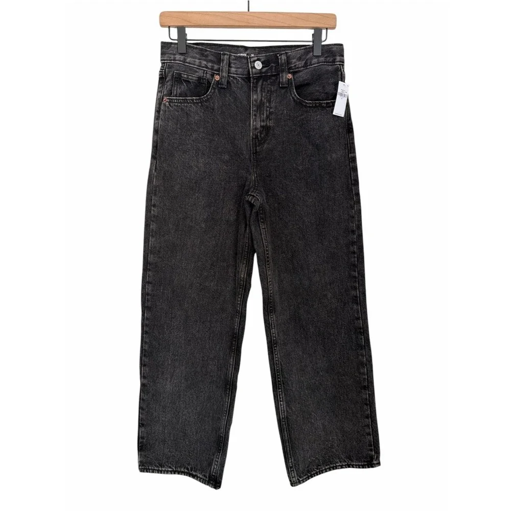 Old Navy Super Baggy Jeans Girls 14 Black Baggy Wide Leg Y2K NWT