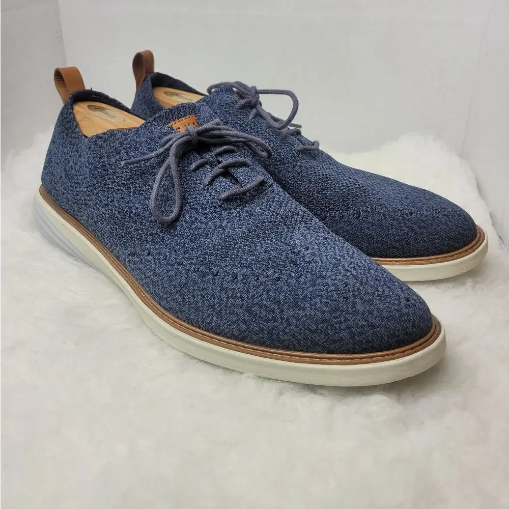 Cole Haan GrandEvolution Stitchlite Oxford Blue Knit Grand OS Mens Shoes Size 13