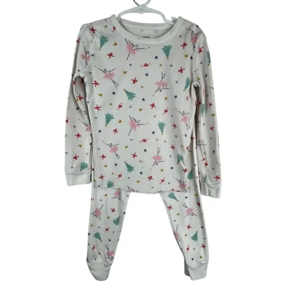 Crewcuts girl's holiday, festive ballerina print pajama set