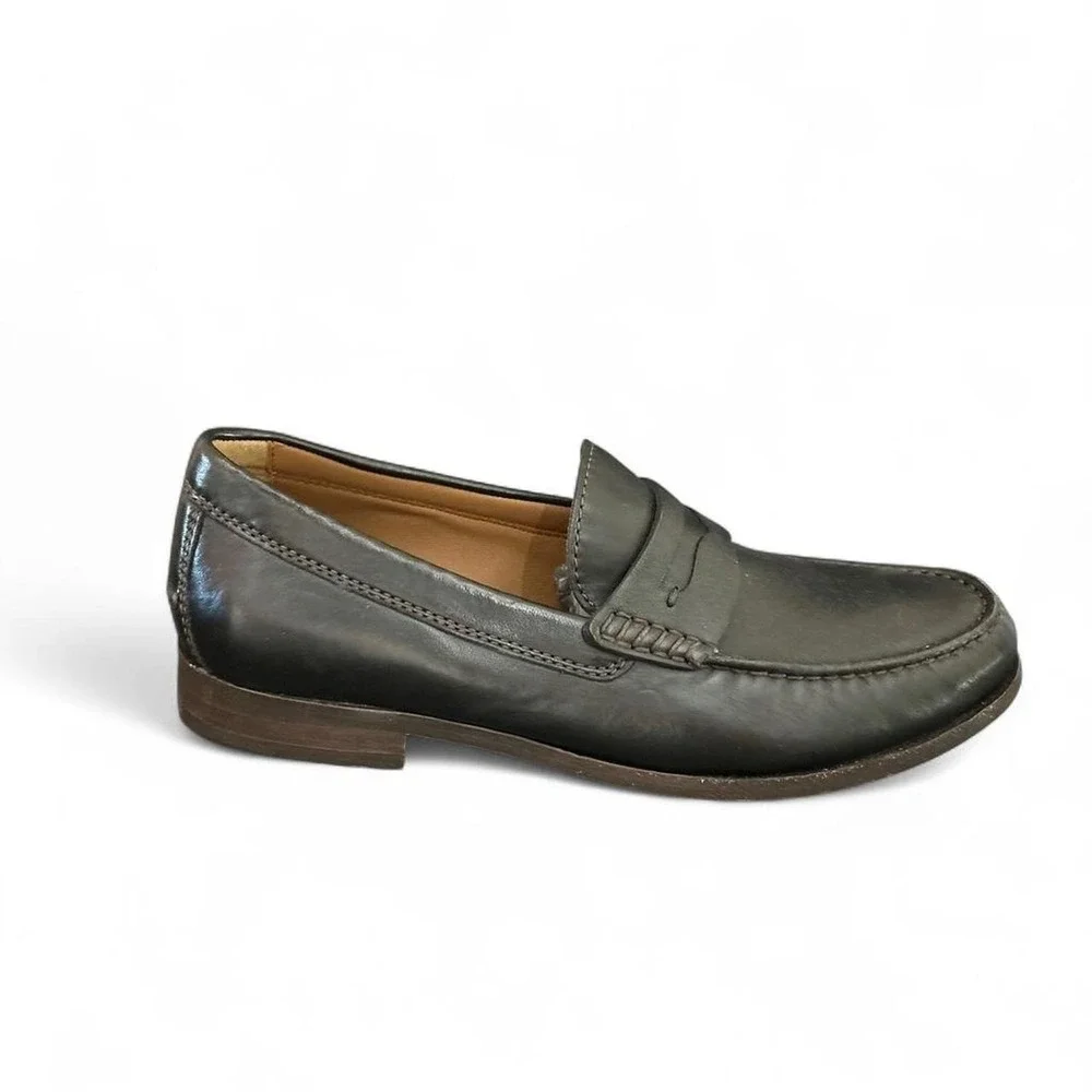NWOT TRASK Sheepskin Leather loafers Mens US10 Leather Soles/Lining/Stacked Heel