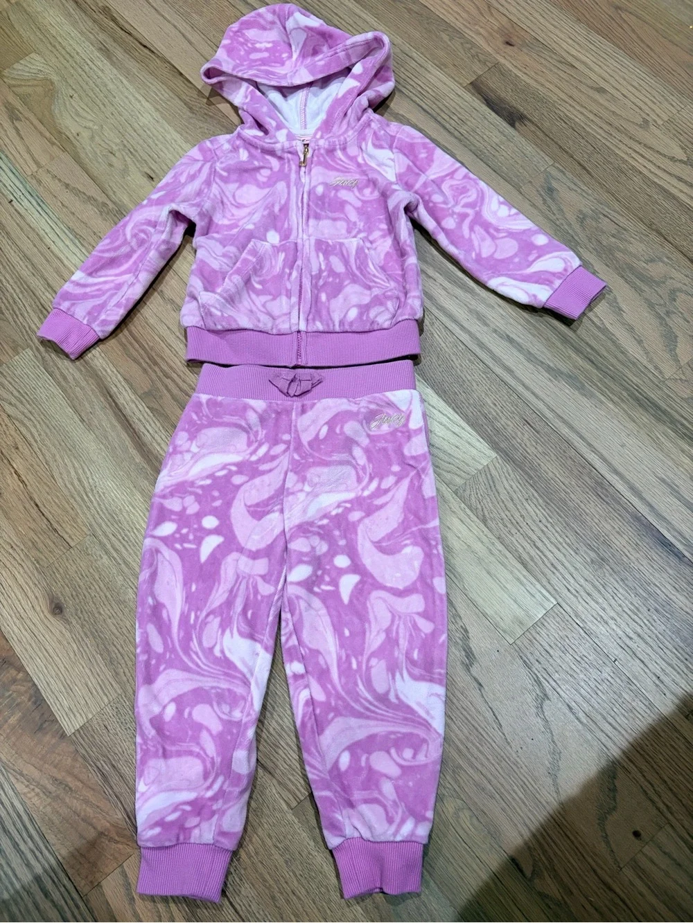 Juicy toddler girl lavender velour sweat suit