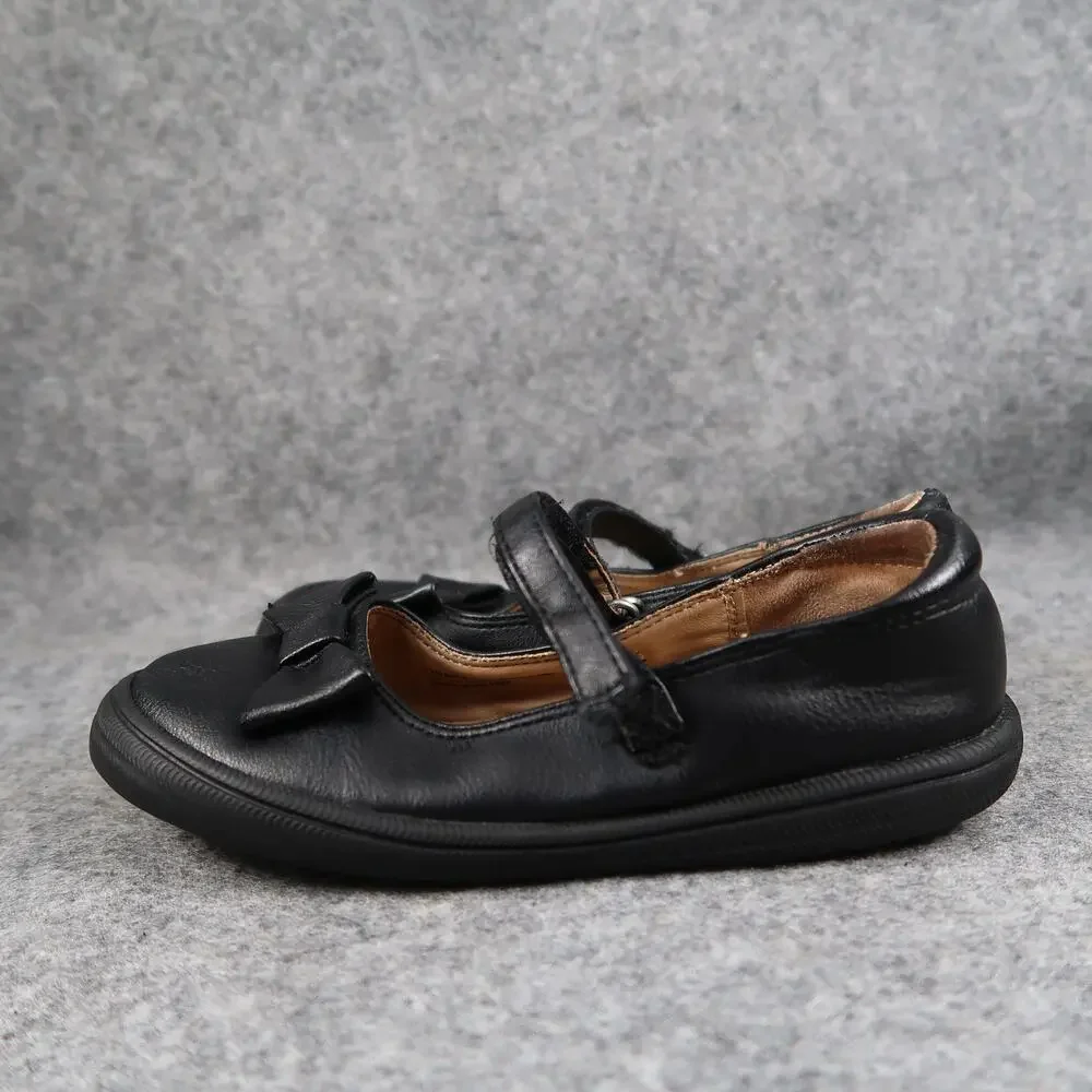 Cat & Jack Shoes Kids 11 Girls Mary Jane Flats Casual Bow Black Adjustable Strap