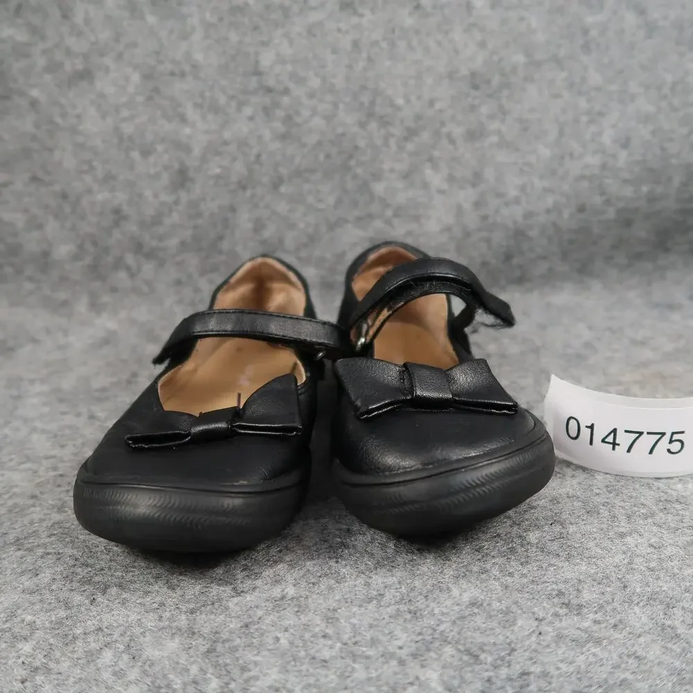 Cat & Jack Shoes Kids 11 Girls Mary Jane Flats Casual Bow Black Adjustable Strap
