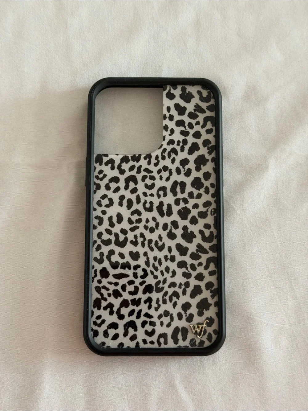 iPhone 14 Pro Max Wildflower Leopard Black & White Phone Case