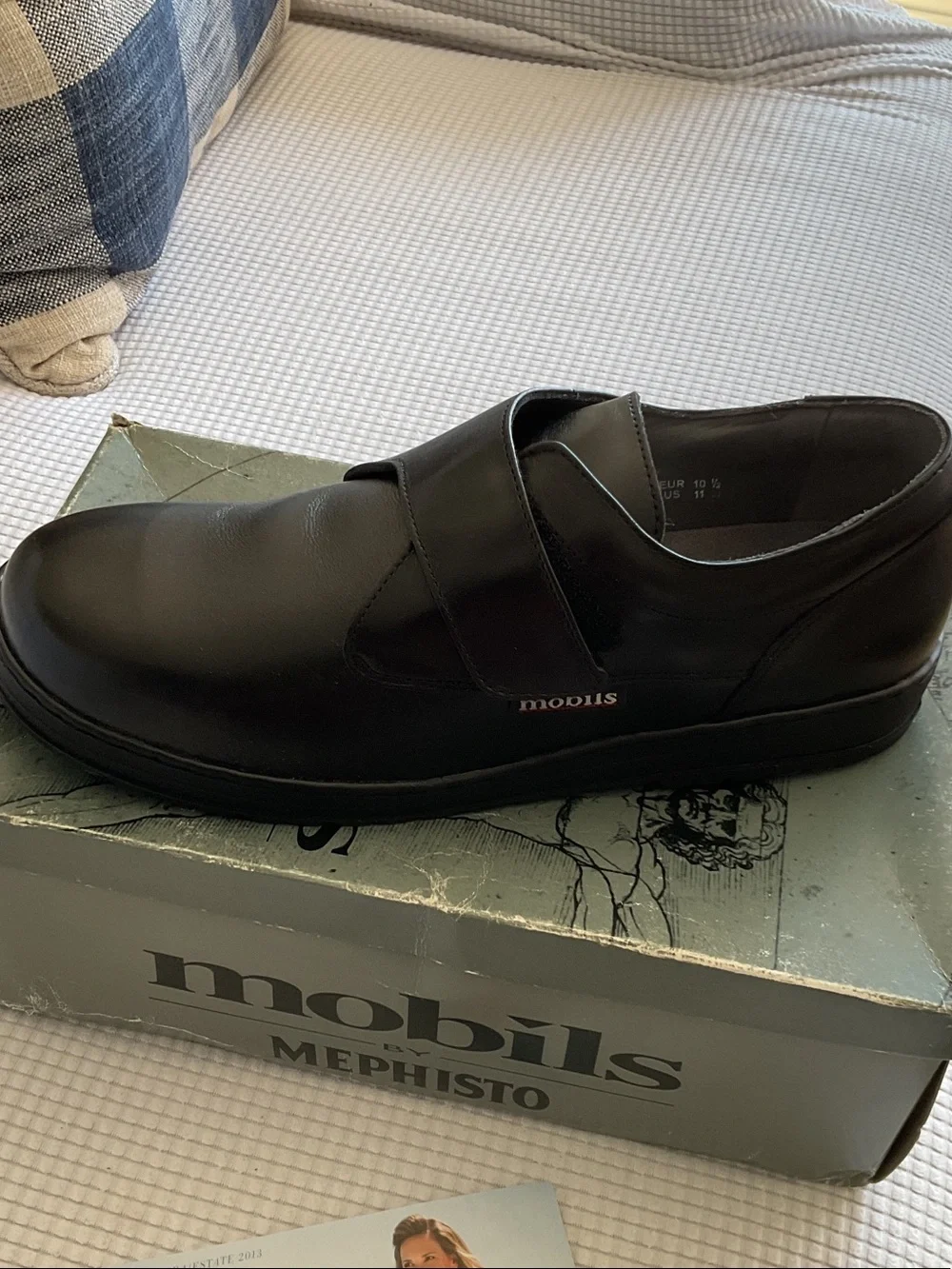 Mephisto Mobils Men’s Black Leather Slip-On Loafer