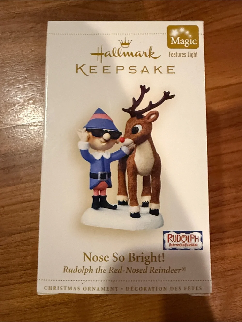Hallmark 2006 Keepsake Magic Rudolph Nose So Bright Reindeer Christmas Ornament