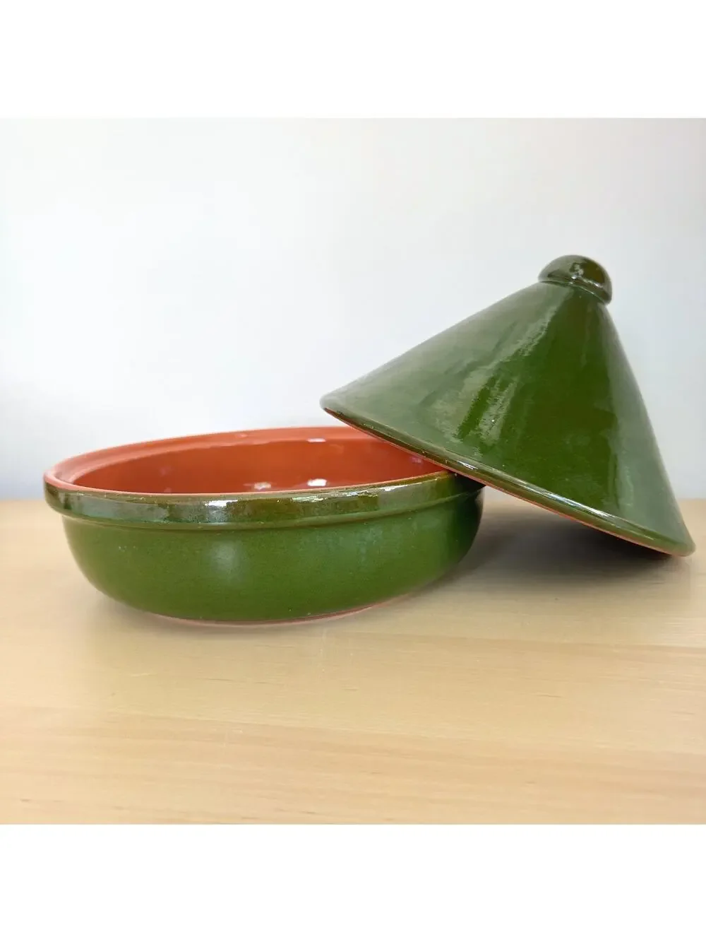 De Silva Italy Green Glazed Terracotta Tagine Cooking Vessel Made in Italy