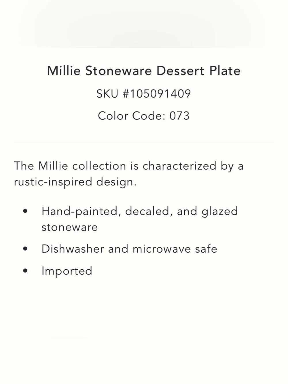 Anthropologie millie stoneware