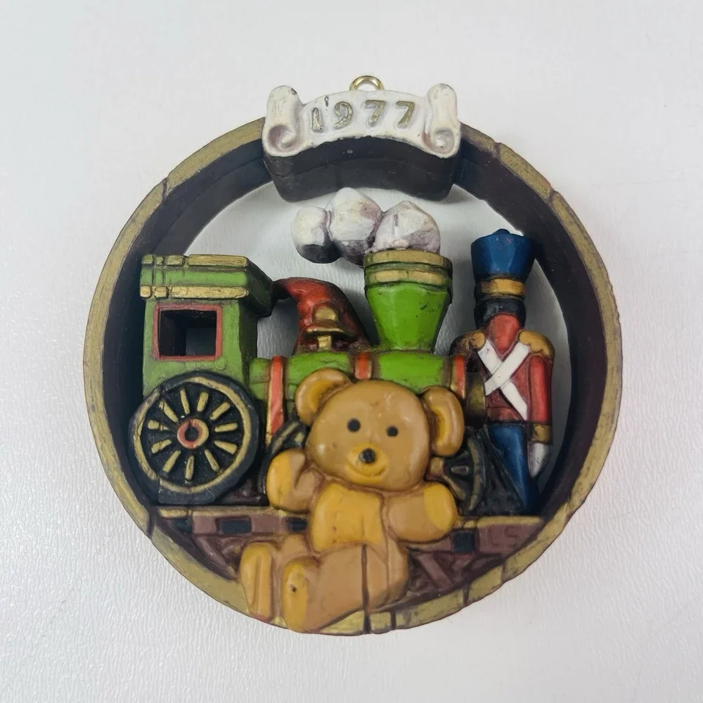 VTG Hallmark Ornament Nostalgia Toys Train Soldier Christmas 1977