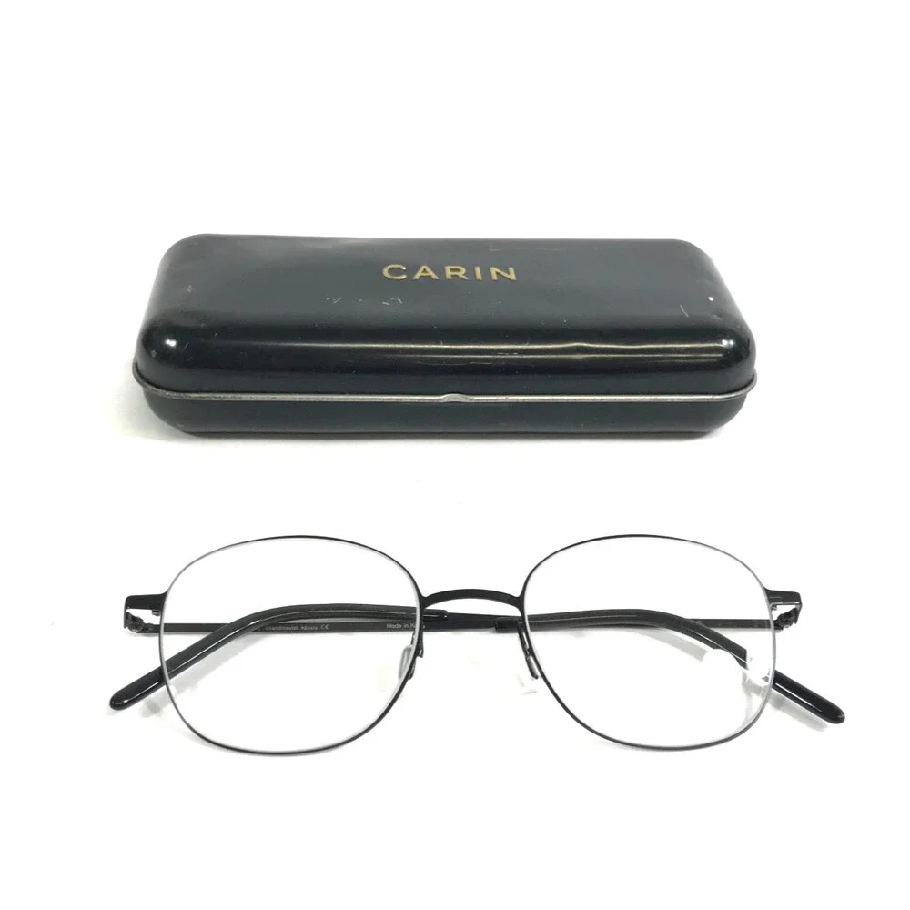 Carin Eyeglasses Frames deyn C1 Matte Gunmetal Round Wire Rim 49-21-145