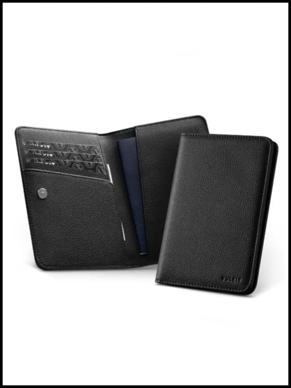 Passport Holder RFID Blocking Travel Wallet with Magnetic Closure, Leather