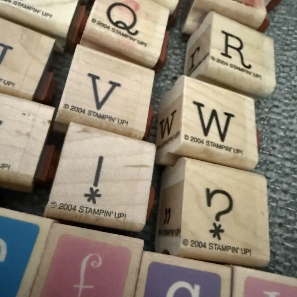 Huge Lot 100+ Wooden Rubber Stamps Alphabet Numbers & Symbols Crafting Stampin