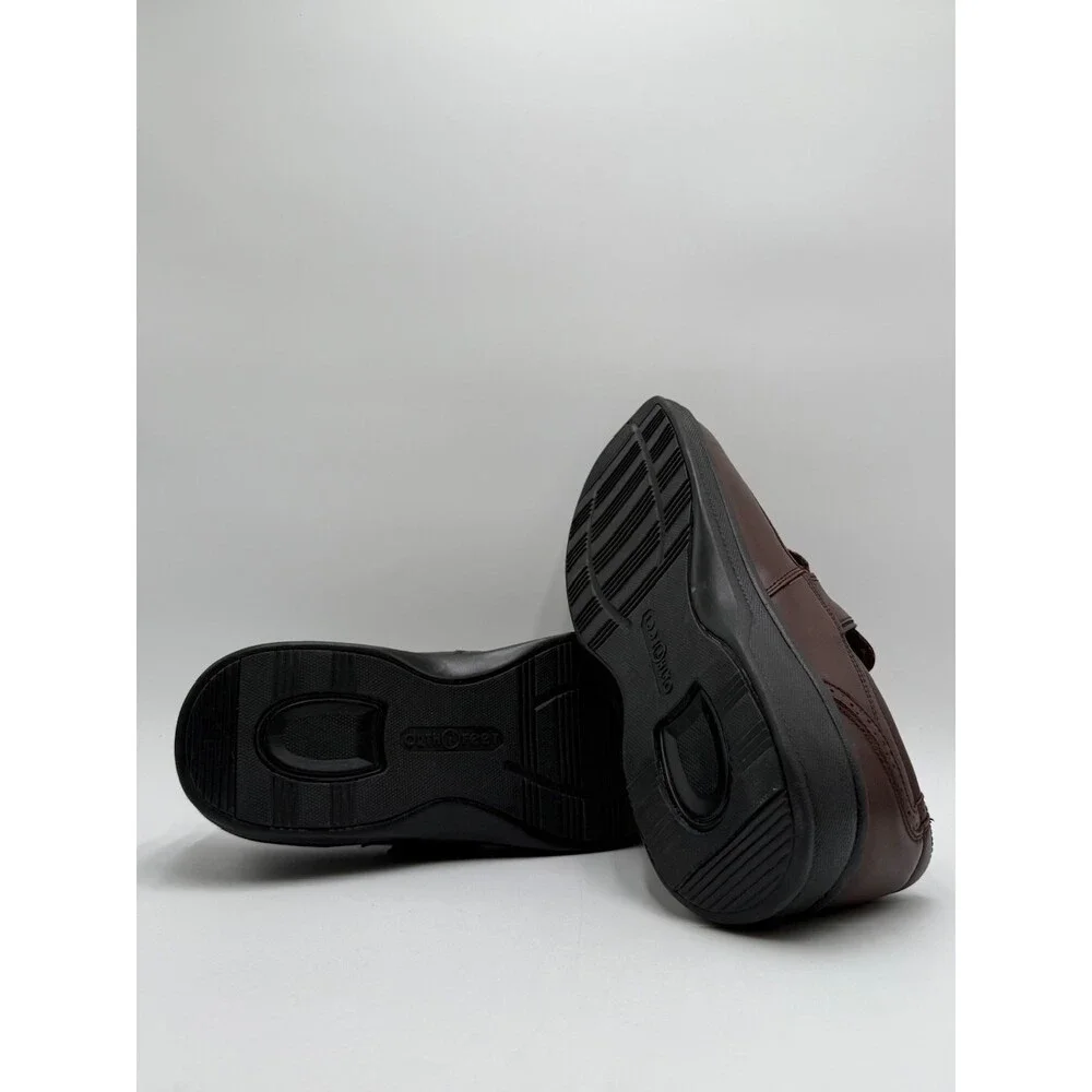 OrthoFeet LINCOLN CENTER Men's NEW Orthopedic Dress Shoe Brown US Size 12 M