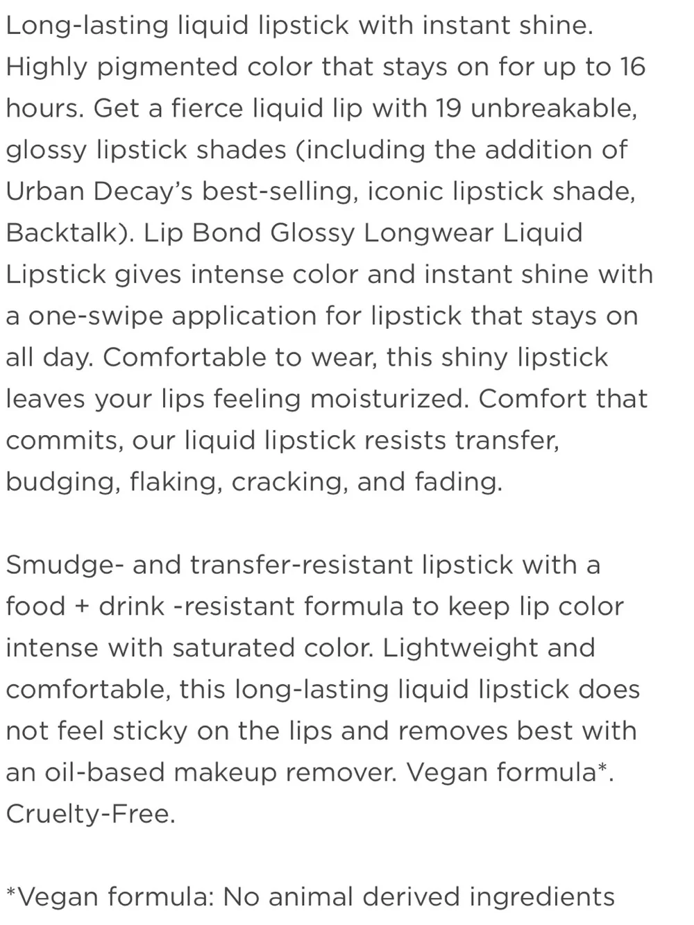 Urban Decay buildable comfortable