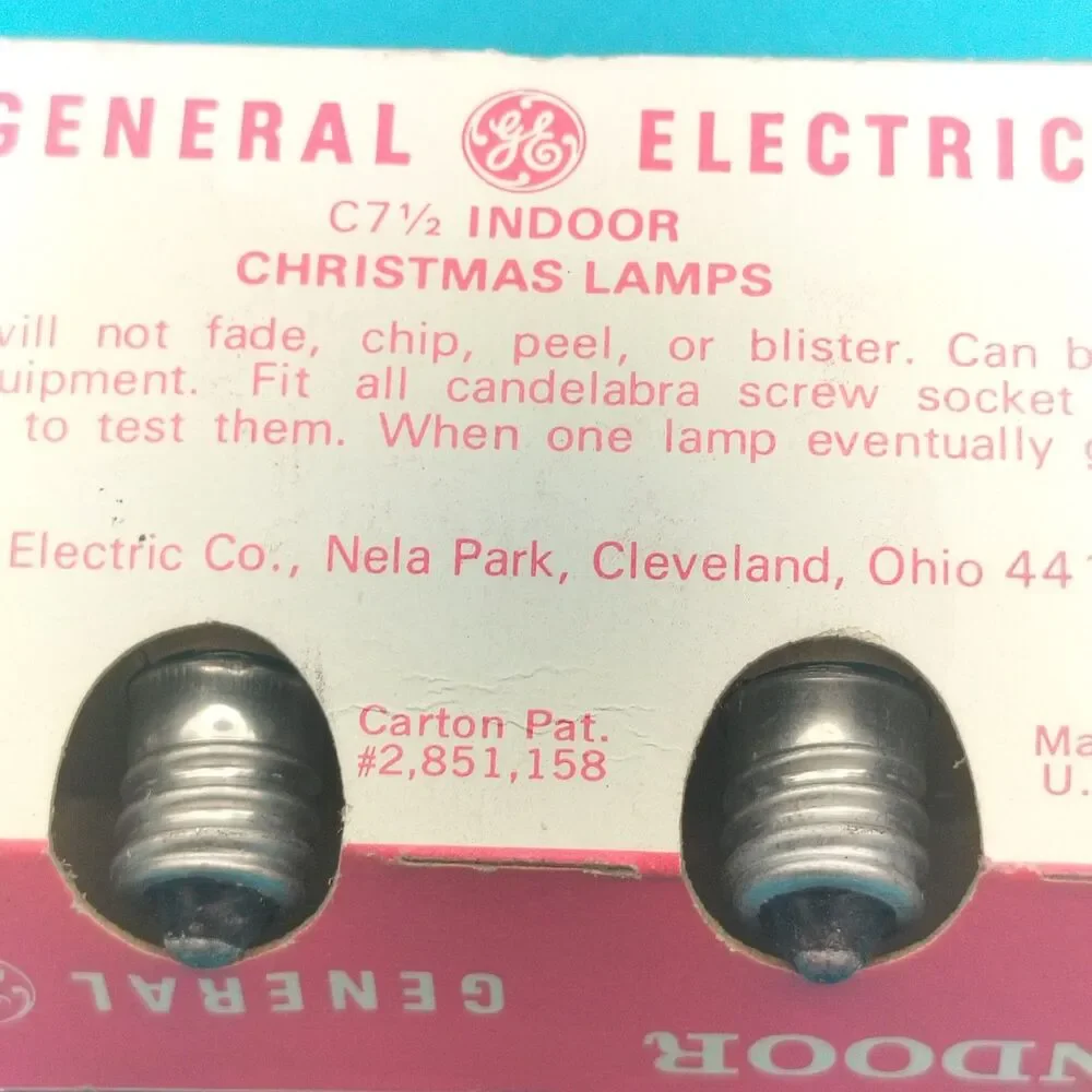 Vintage GE General Electric C7 1/2 Blue Christmas Light Bulbs 4-Pack Indoor