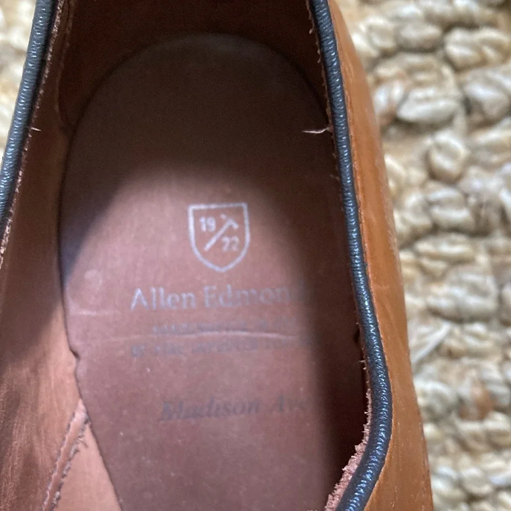 Alan Edmonds Mens Madison Avenue Size 7.5D Brown Leather Cap Toe Oxford Shoes‎