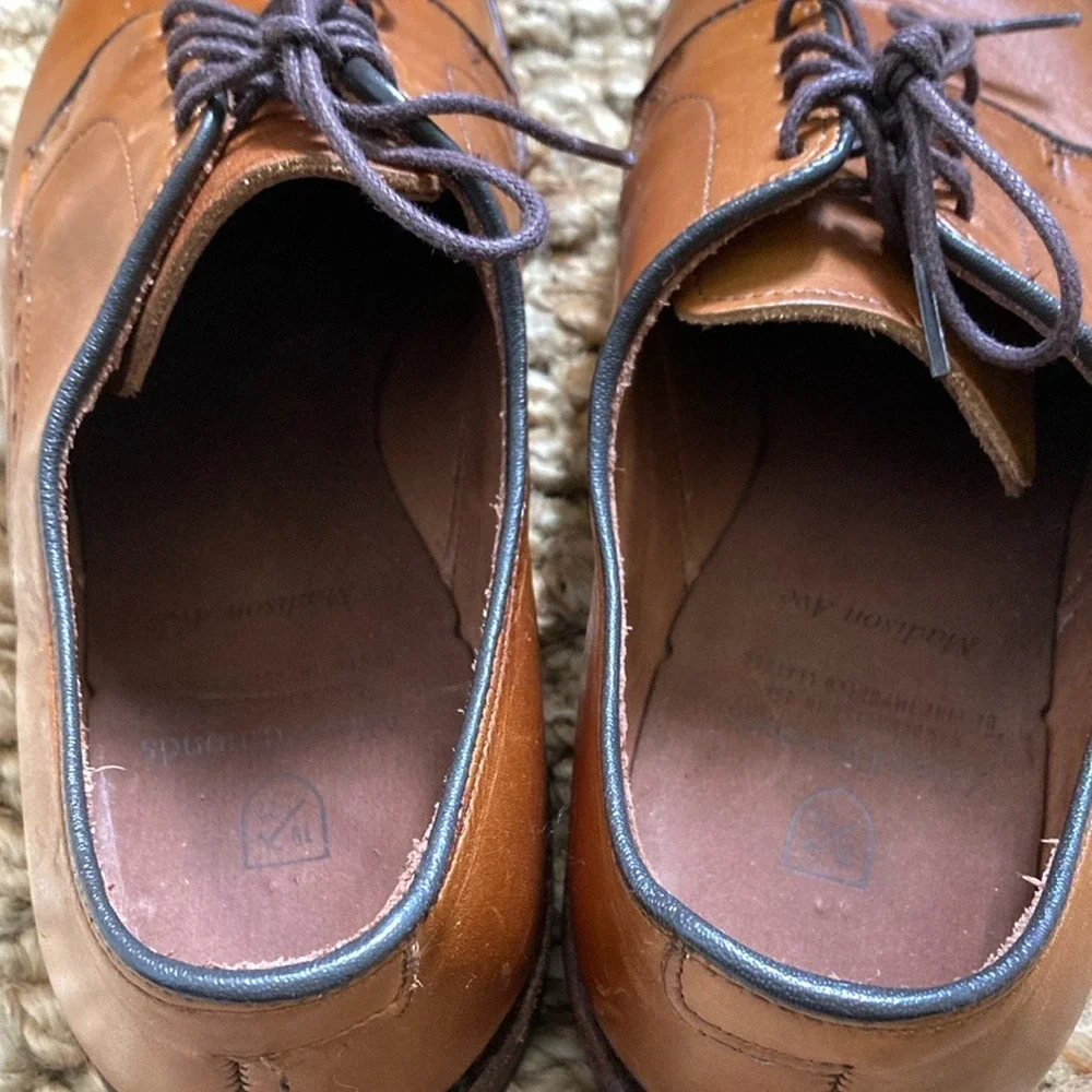 Alan Edmonds Mens Madison Avenue Size 7.5D Brown Leather Cap Toe Oxford Shoes‎