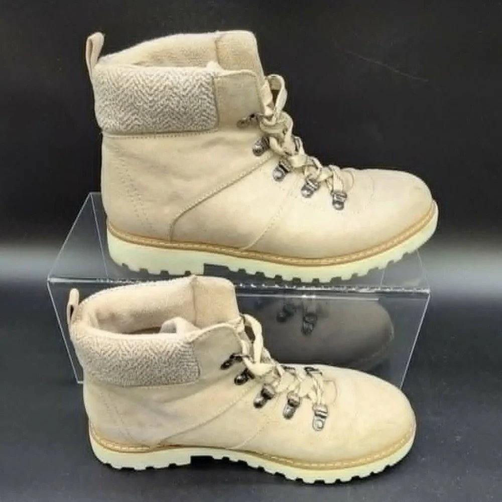 Kohls‎ Sonoma Cream Hiking Boot Women Size 8 Tiger Fish Gorpcore Winter Cozy Lug
