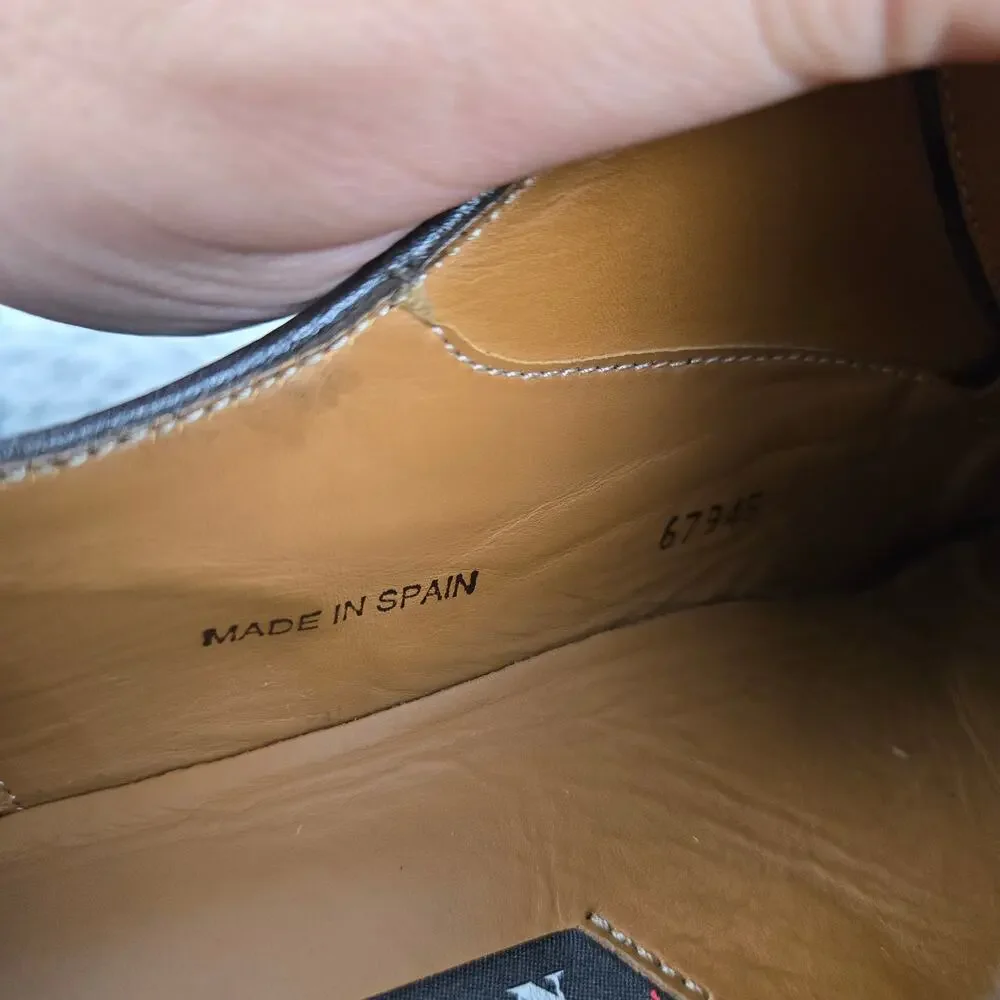 Mezlan Men 12M Escorial Brown Peccary Leather Derby Oxford Plain Toe Dress Shoe