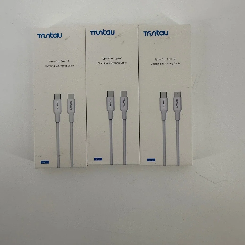 3 pack Truntau 6ft USB C to‎ USB C Charging Sync Cable White 3A Fast Charge