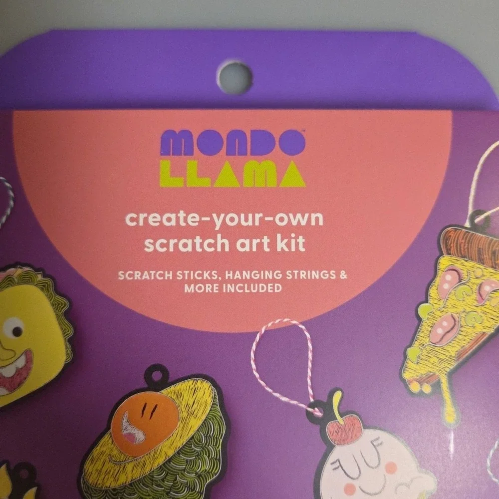 Mondo Llama Food Scratch Art Craft Kit Creative‎ Kids Activity