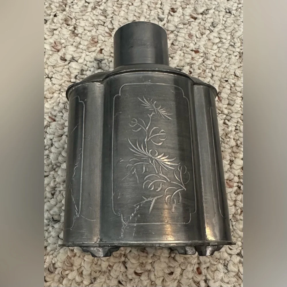 Vintage Chinese‎ Paktong Pewter Tea Caddy