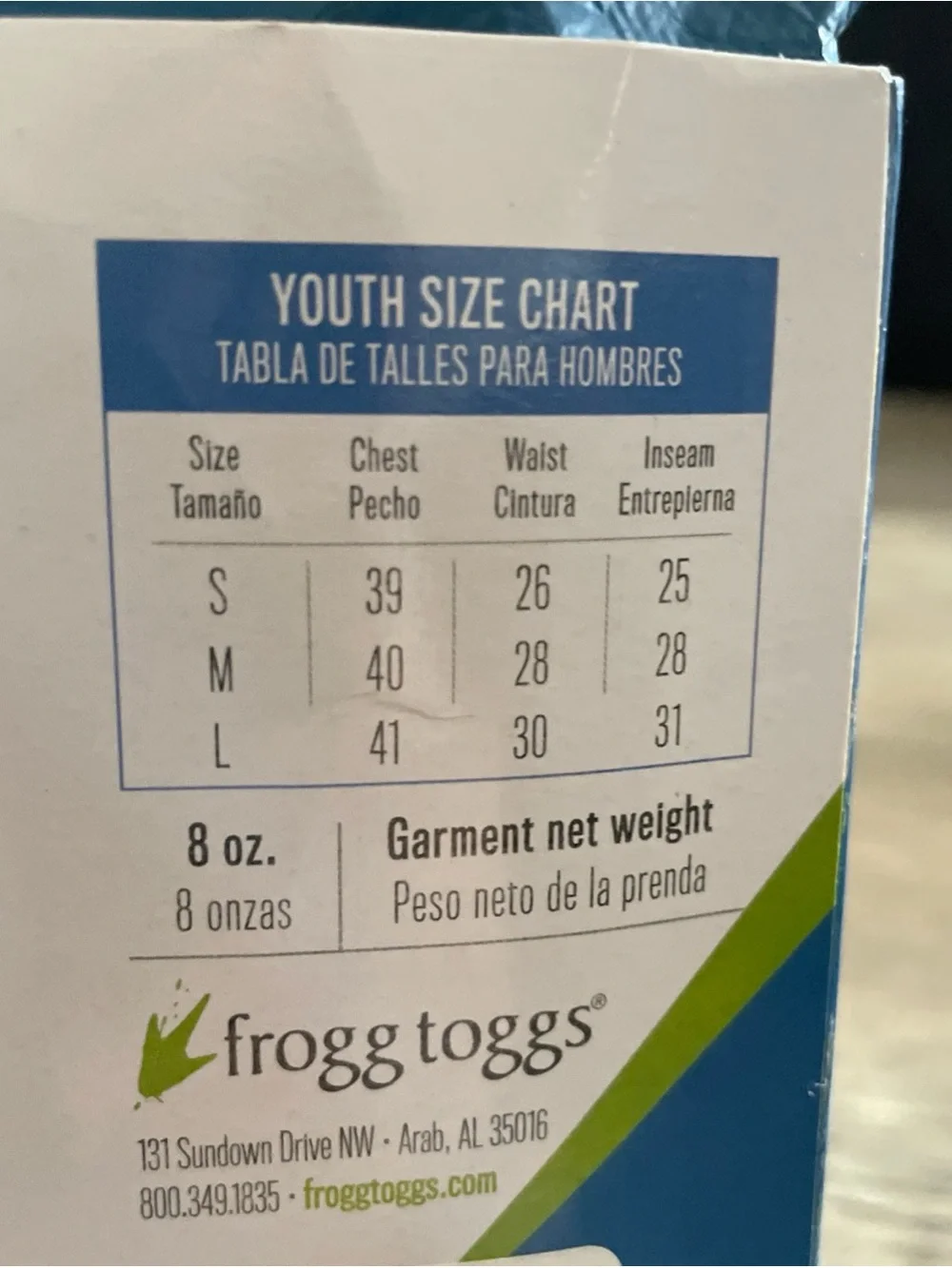 Frogg Toggs youth large