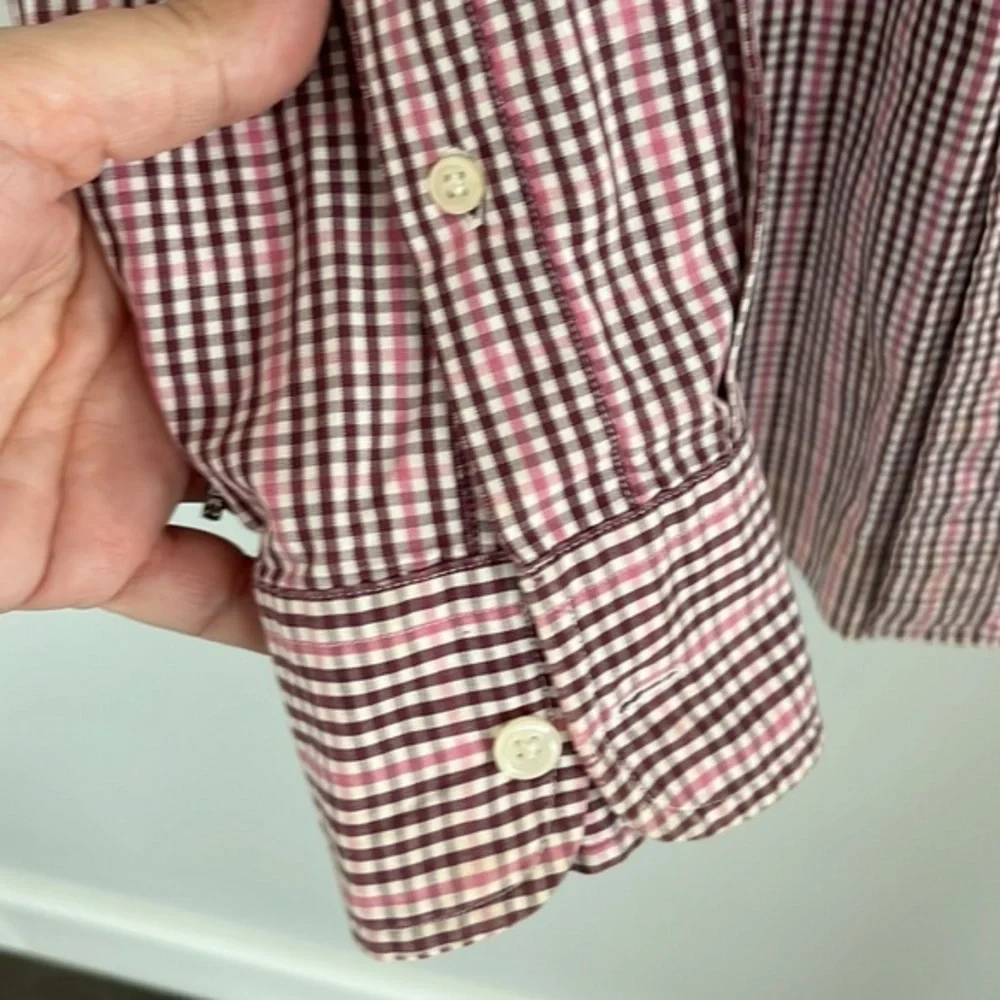 J.Crew 80’s‎ 2 ply 100% cotton button down plaid long sleeve shirt
