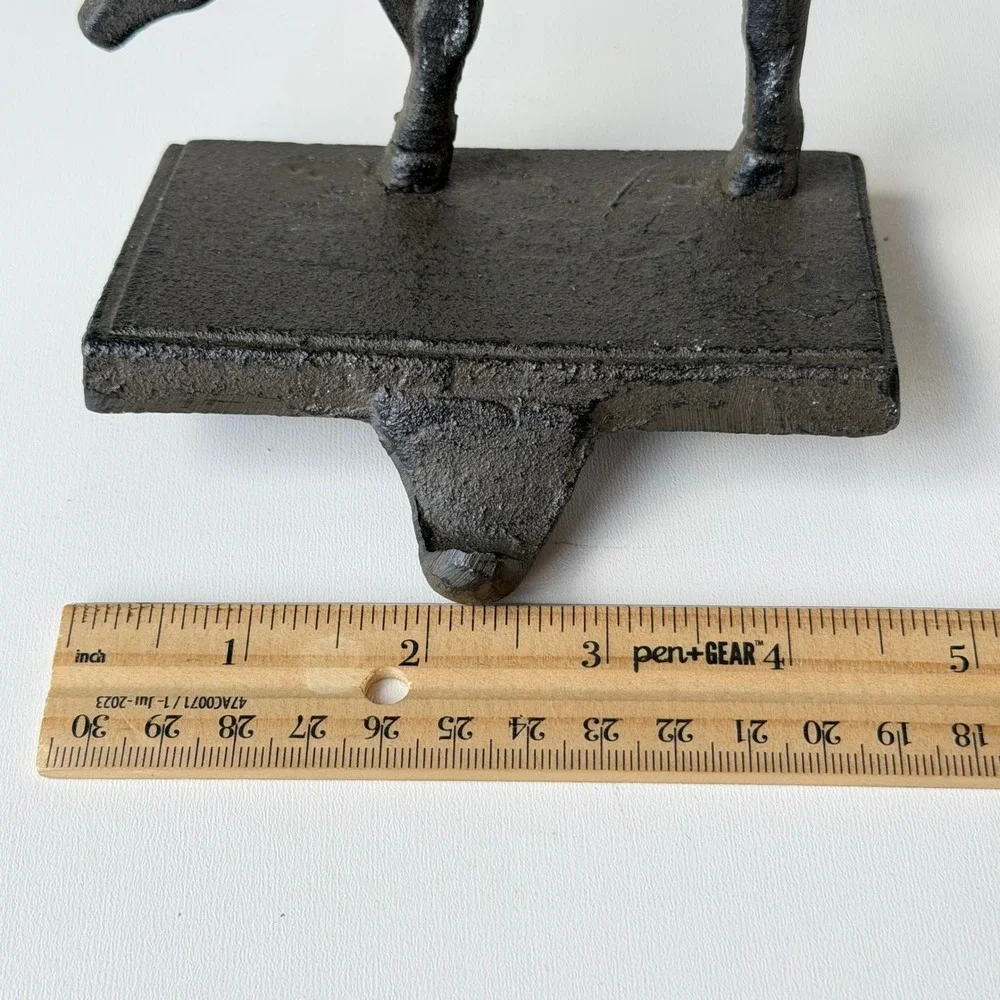 Vintage Cast Iron‎ Reindeer Stocking Hanger Scroll Filigree Rustic