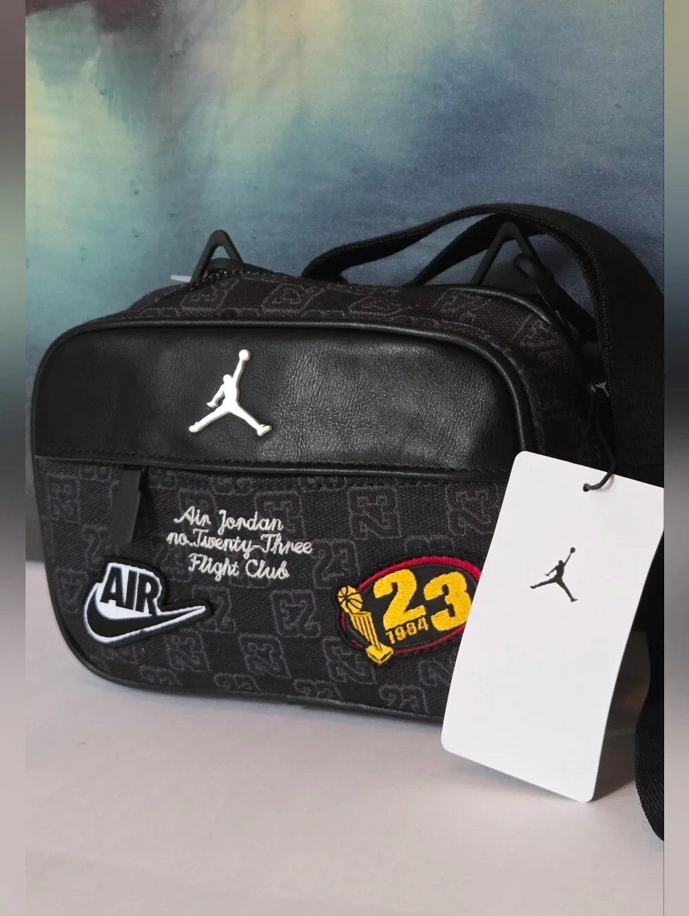 Jordan Black Gray 23 Patch Crossbody Belt Bag