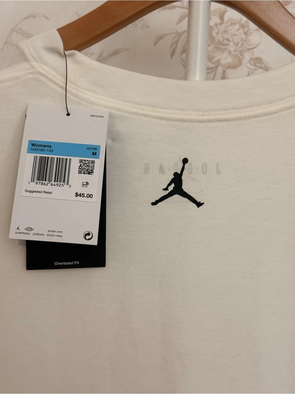 Jordan White Tee with Red Michael Graphic