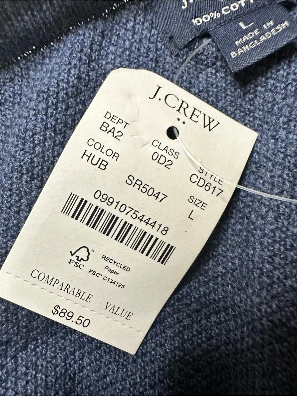 J. Crew pit approx
