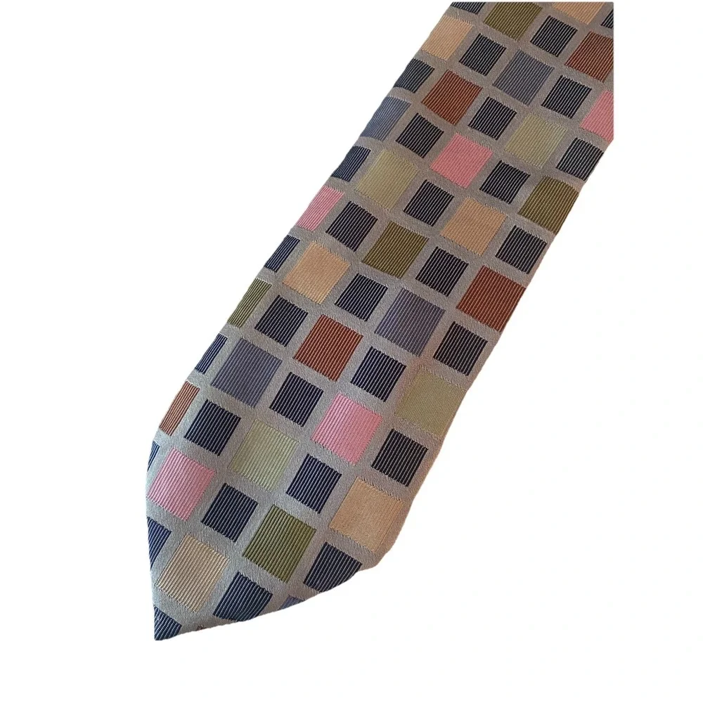Laurant Bennet Milano  Tie Silver‎ Check