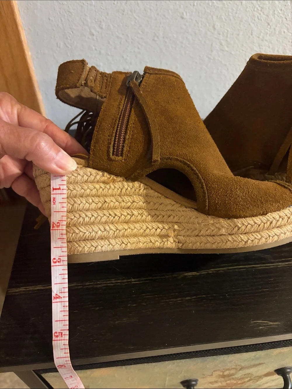 Minnetonka suede wedge
